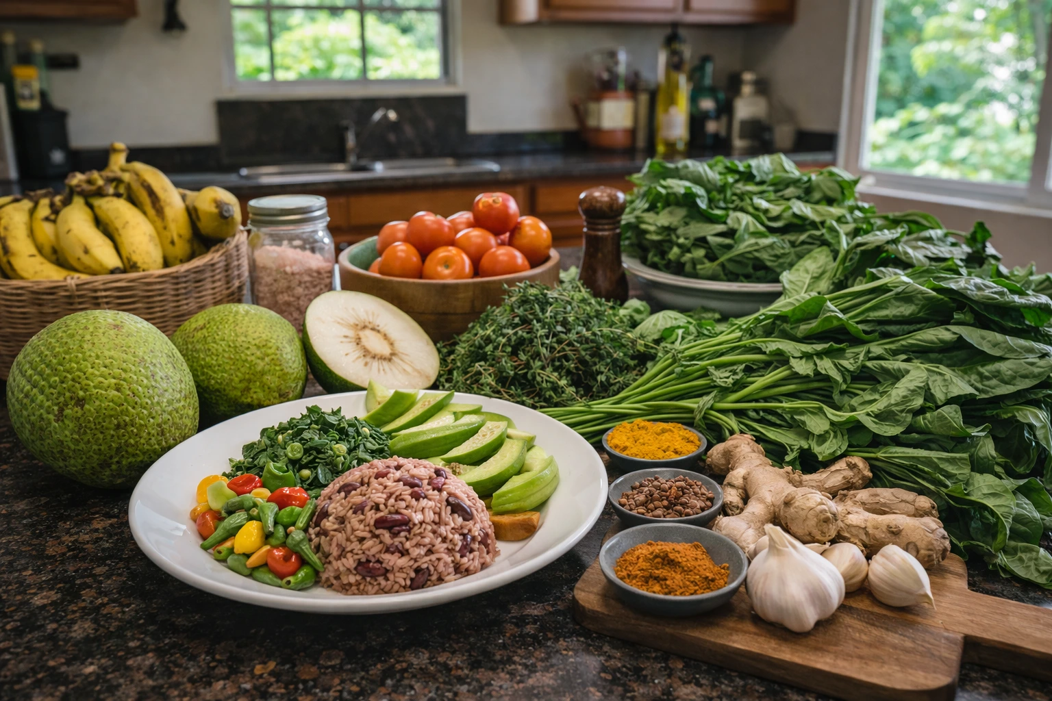 Fresh Jamaican ingredients from market to table in Portland Jamaica