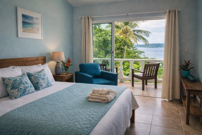 Ocean View 3 guest room accommodation at VivaViolas in Port Antonio