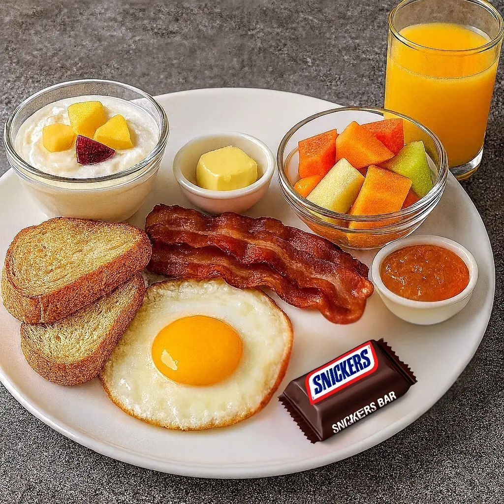 Continental Breakfast (Fried Hard (1 eggs), No Vegan Side, Local Bread)